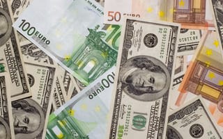 Картинка Купюры евро и доллар