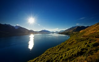 Обои озеро, горы, Новая Зеландия