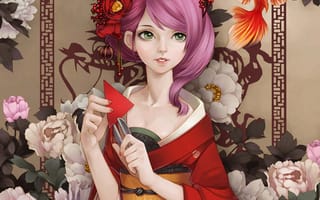 Картинка Девушка с розовыми волосами
