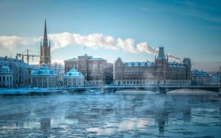 Картинка Зимний Стокгольм, Швеция
