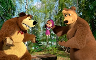 Картинка Медведица недовольна Машей, мультфильм Маша и медведь