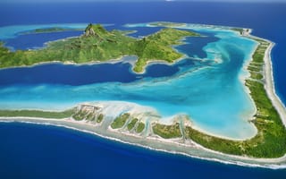 Картинка Рифы вокруг островка в океане