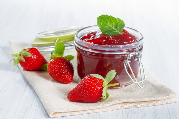 Обои мята, клубника, клубничный джем