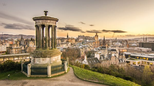 Обои Dugald Stewart Monument, Edinburgh, Эдинбург, Scotland, панорама, Шотландия, Calton Hill