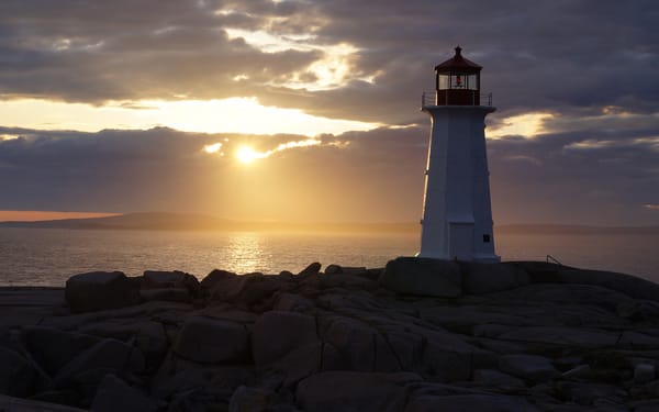 Обои пейзаж, море, маяк, Peggy's Cove, Nova Scotia