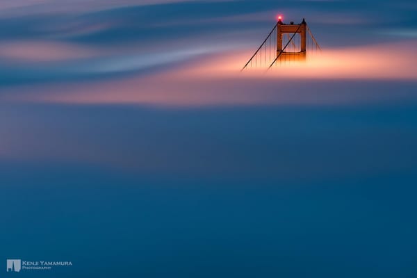 Обои в тумане, Сан-Франциско, photographer, опора, Kenji Yamamura, огни