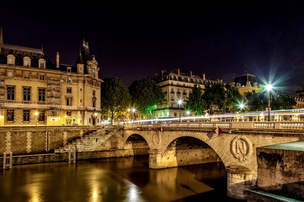 Обои Monnaie de Paris, Парижский монетный двор, свет, фонари, Париж, Франция, огни, Paris, город, Ile-de-France, мост, Иль-де-Франс, France, ночь