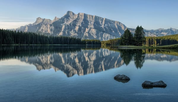 Обои Morning Glory, Two Jack Lake, Canada