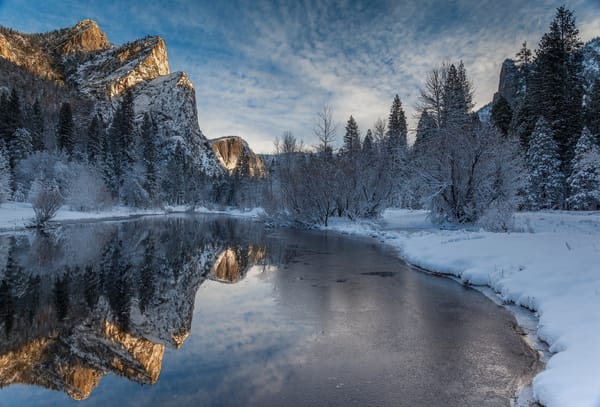 Обои winter, merced river, Yosemite National Park