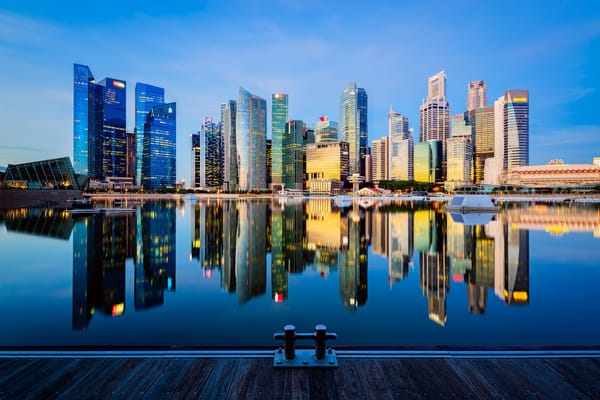 Обои Waterfront City, Marina Bay, Reflection, Singapore