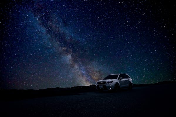 Обои млечный путь, звезды, дорога, Subaru
