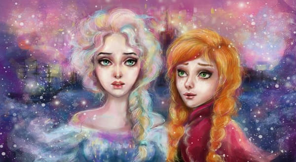 Обои manulys, мультфильм, Арт, девушки, art, холодное сердце, Frozen