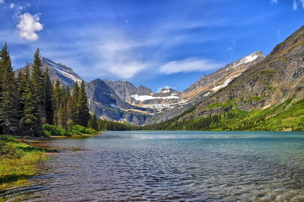 Обои Lake Josephine, Montana, Mount Gould, Glacier National Park, Монтана, Национальный парк Глейшер, Озеро Жозефина, горы