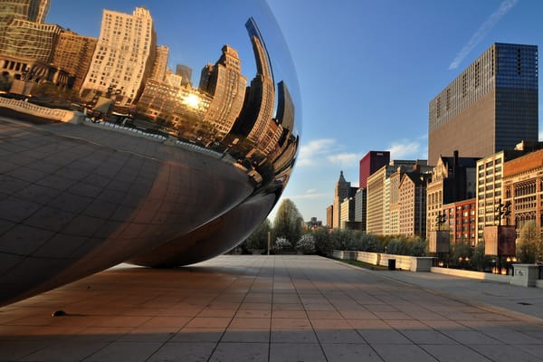 Обои Chicago, сша, чикаго, парк, америка, небоскребы, капля ртути, USA, city