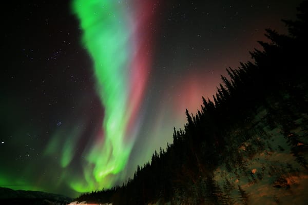 Обои Aurora Borealis, ночь, северное сияние, природа, звезды