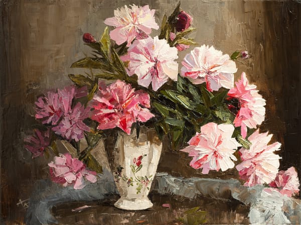 Обои арт, Peonies, hangmoon