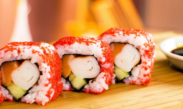 Обои sushi, суши, икра, роллы, Japanese cuisine, Японская кухня, fish, морепродукты, rolls, рис, рыба