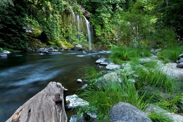 Обои США, Калифорния, Mossbrae falls, водопады, ручей, камни