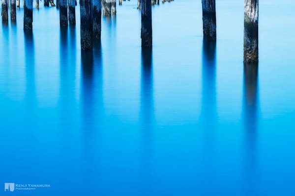 Обои Kenji Yamamura, photographer, отражение, поверхность, сваи, озеро