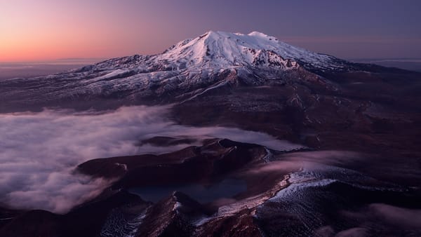 Обои mt ruapehu, dawn, mountain