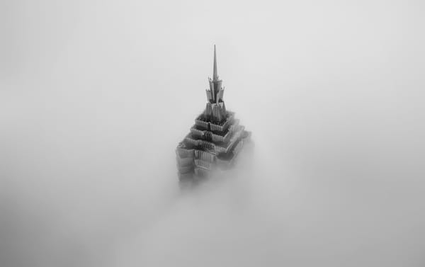Обои Китай, Jin Mao Tower, Шанхай, туман