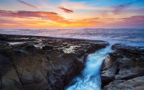 Обои the Oregon Coast, рассвет, океан, USA