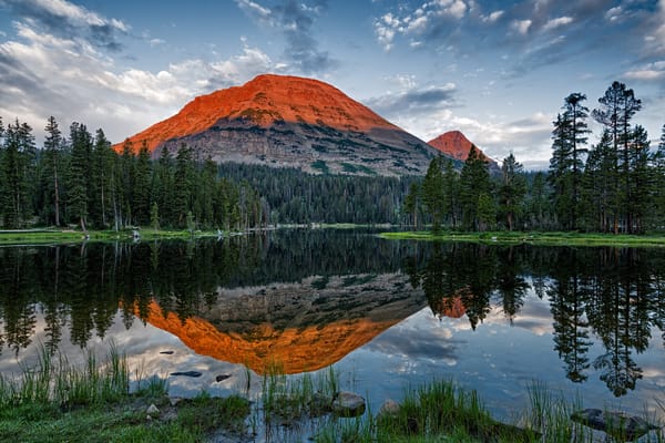 Обои Bald Mountain, лес, Utah, гора, Mirror Lake, озеро