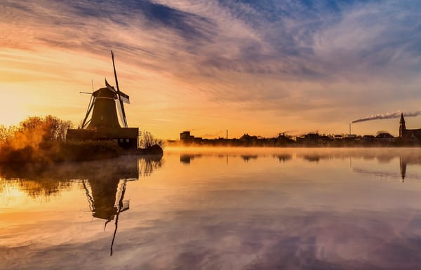 Обои reflection, zaanseschans, water, art, zaandijk, authentiek