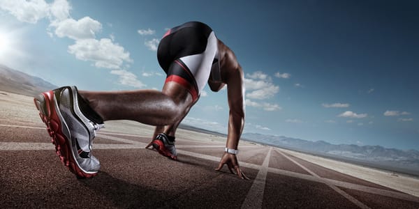 Обои athletics, sports tight clothes, running track, pose, shoes