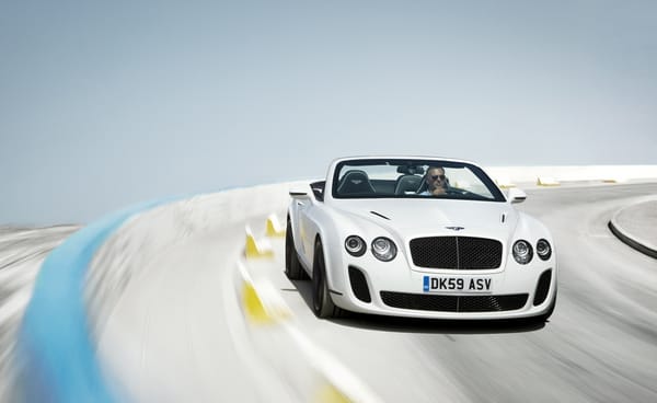 Обои Bentley, Supersports, дорога, размытость, Continental, Convertible