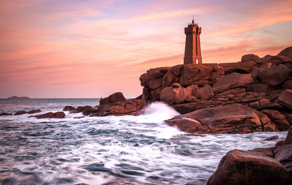 Обои cote de granite rose, sunrise, bretagne
