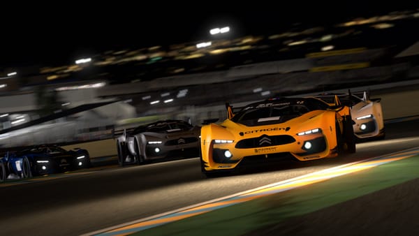 Обои Gran Turismo 5, ночь, фары, citroen survolt concept, трек, гонка