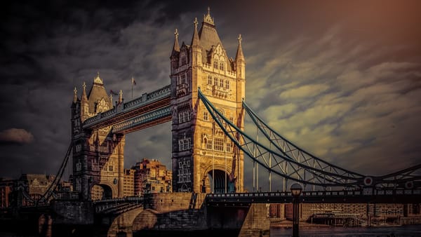 Обои Guerel Sahin, величие, закат, небо, облака, Тауэрский мост, Лондон, photographer