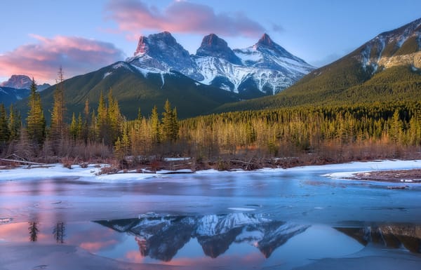 Обои Three Sisters, Canmore, Alberta