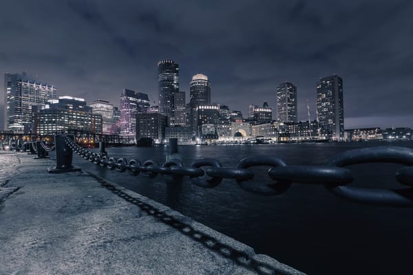 Обои Boston, река, ночь, Massachusetts