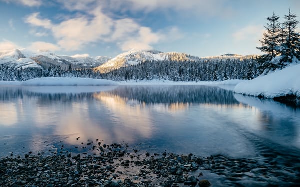 Обои New Day Rising, Gold Creek Pond - Hyak, Washington