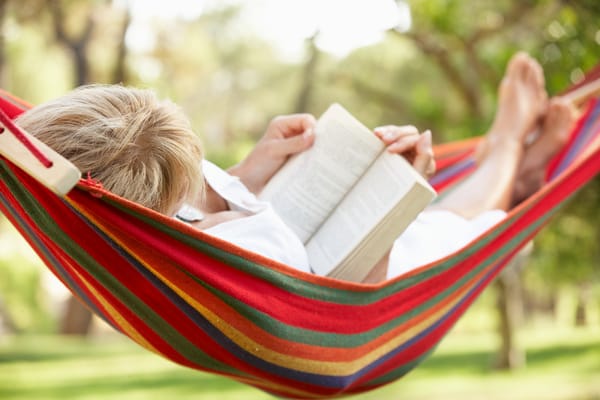 Обои reading a book, hammock, relax