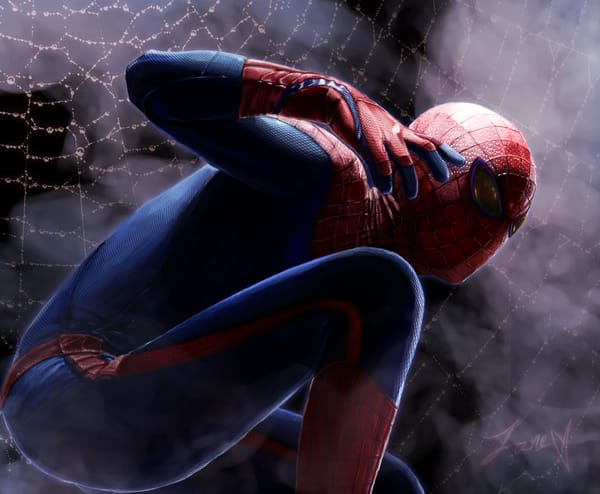 Обои арт, Человек-паук, Spider-Man, супергерой