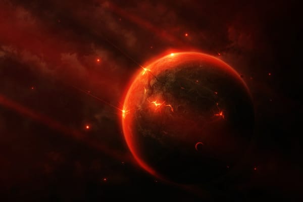 Обои Метеориты, Red, Красная Планета, Удары, Гибель, Bleeding mind