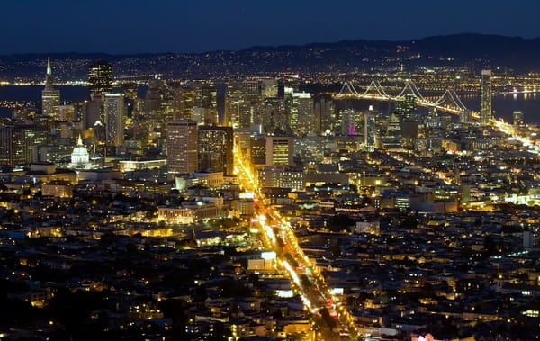 Обои США, мост, здания, огни, город, Сан-Франциско, улицы, San Francisco, вода