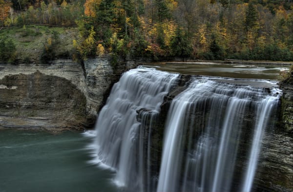 Обои Middle Falls, водопад, природа, Letchworth State Park, парк, New York
