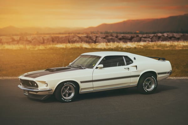 Обои ford, белый, mach 1