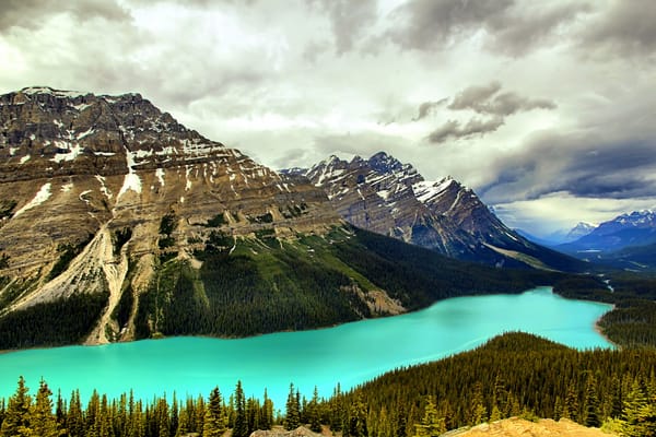 Обои пейзаж, горы, peyto lake, banff national park, озеро