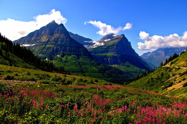 Обои пейзаж, glacier national park, горы, холмы