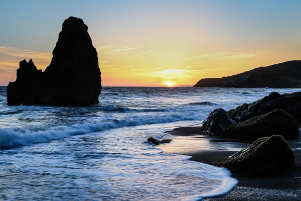 Обои закат, rodeo beach, пейзаж, san francisco