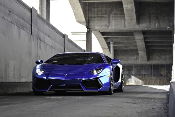 Обои lamborghini, авентадор, синий, ламборгини, ходовые огни