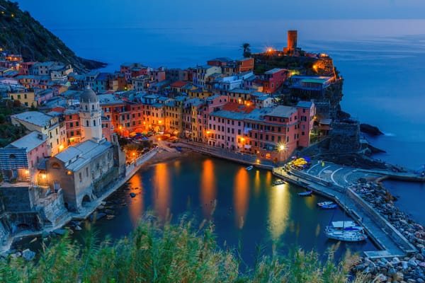 Обои vernazza, italy at night, cinque terra