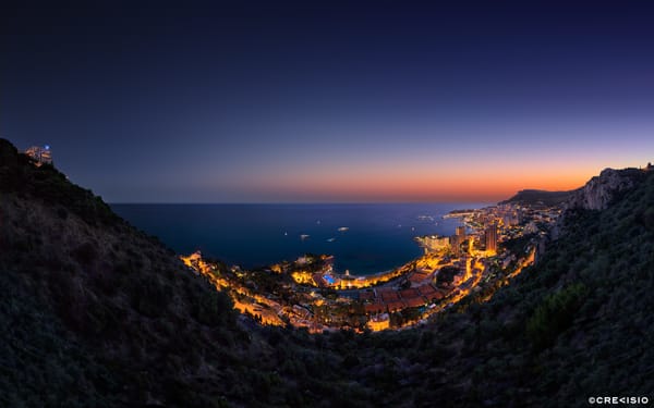 Обои море, vista palace over monaco, город