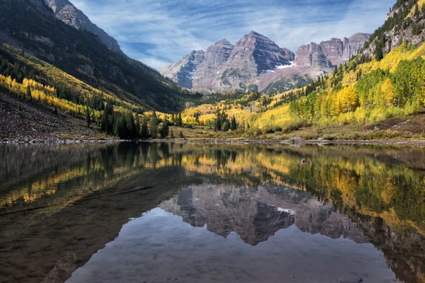 Обои горы, maroon bells, colorado, maroon lake, отражение, озеро, камны, колорадо, лес, марун-беллс