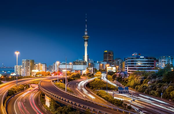 Обои город, new zealand, ночь, auckland